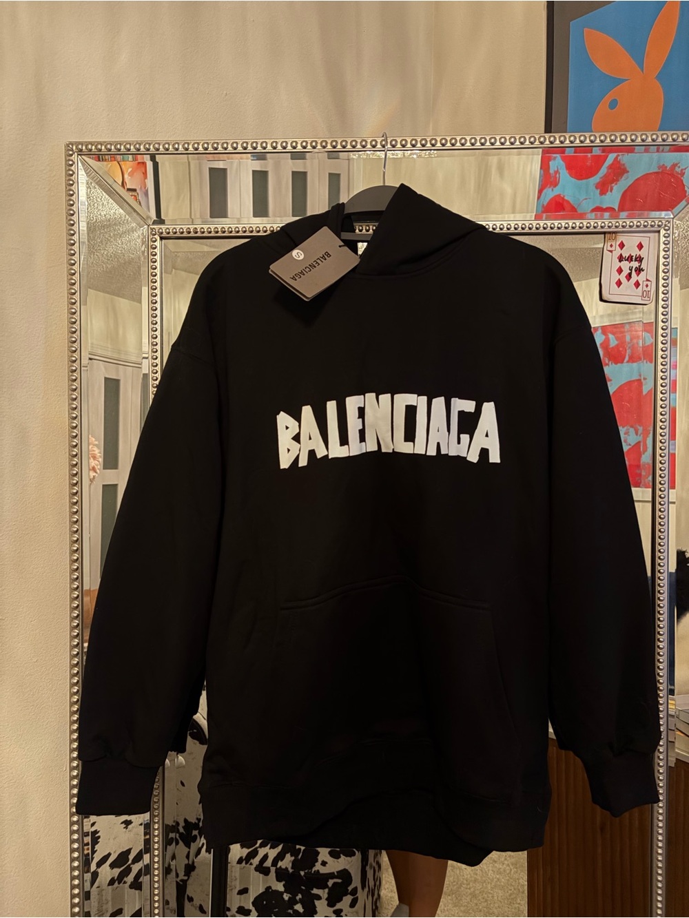 Balenciaga woman’s Black Logo Hoodie